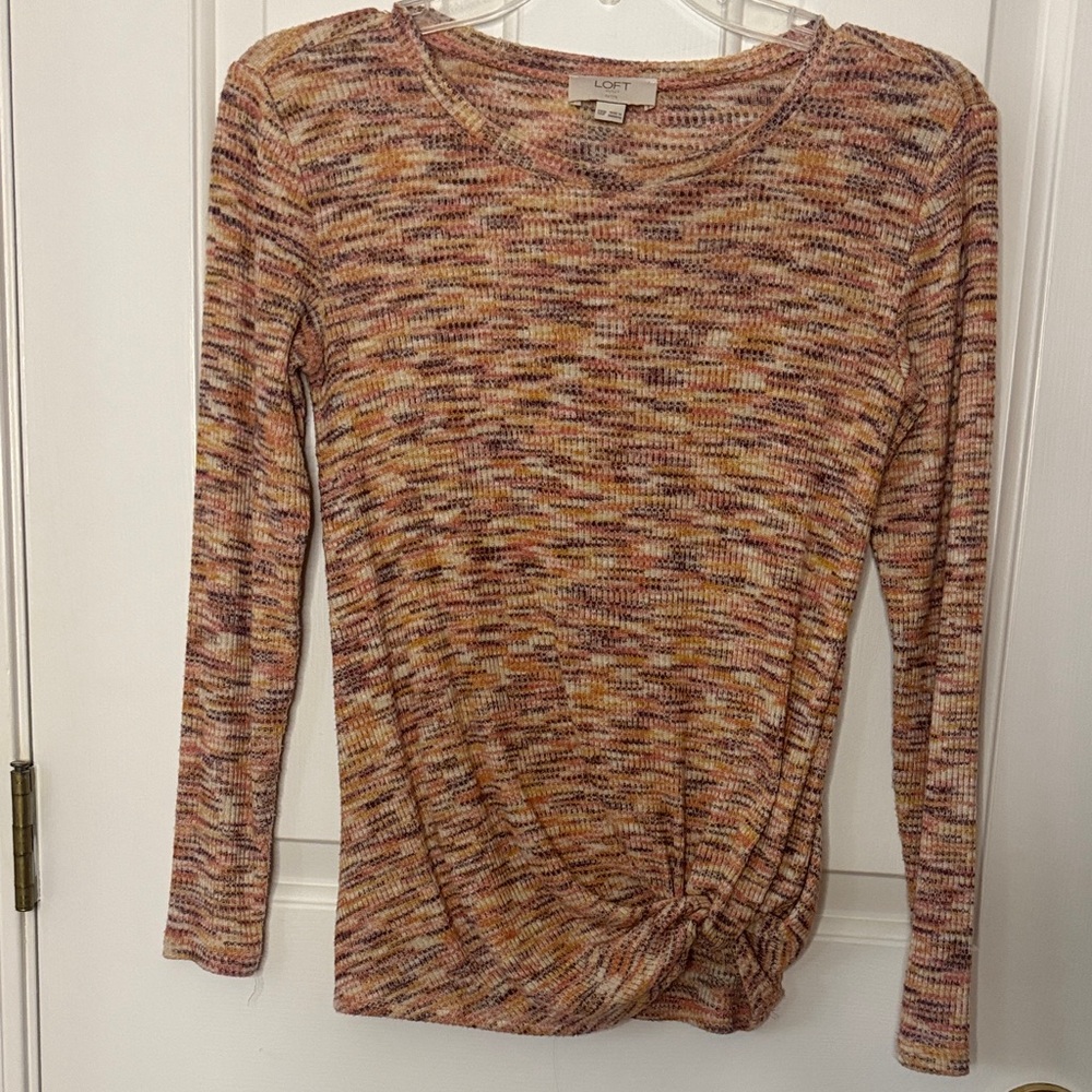 LOFT Multicolor Long Sleeve Knit Top